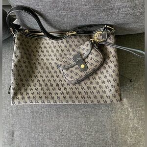 Dooney & Bourke Black and Brown Shoulder Bag with Elegant Design